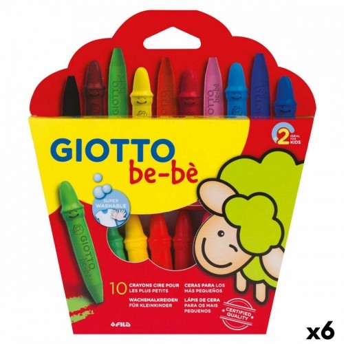 Coloured crayons Giotto BE-BÉ Multicolour (6 Units) image 1