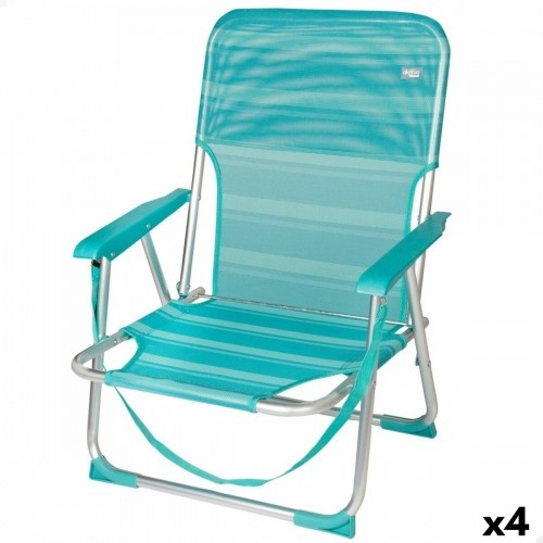 Пляжный стул Aktive бирюзовый 44 x 72 x 35 cm Алюминий Складной (4 штук) image 1