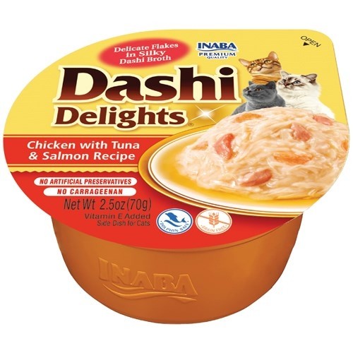 INABA Dashi Delights chicken tuna & salmon bouillon - cat treat - 70g image 1