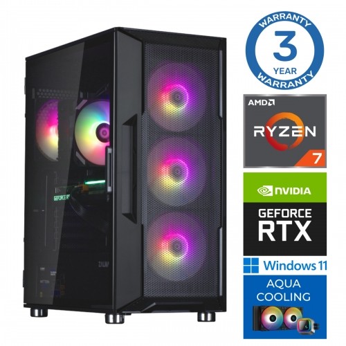 INTOP AQUA Ryzen 7 7700X 64GB DDR5 2TB SSD M.2 NVME+2TB RTX4060Ti 8GB WIN11Pro image 1