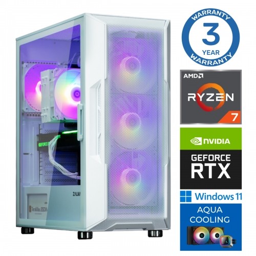 INTOP AQUA Ryzen 7 7700X 32GB DDR5 1TB SSD M.2 NVME RTX4060 8GB WIN11Pro image 1