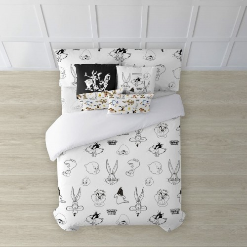 Пододеяльник Looney Tunes Looney B&W Белый black 155 x 220 cm image 1