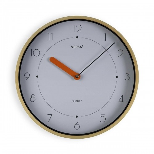Sienas pulkstenis Versa Balts Brūns Plastmasa Kvarca 4 x 30 x 30 cm image 1