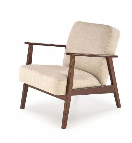 Halmar MILANO 1S, leisure chair, beige CASTEL#15 / dark walnut image 1