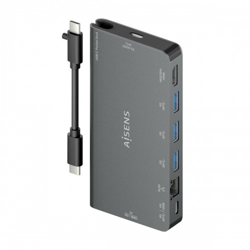 USB Hub Aisens ASUC-8P015-GR Grey (1 Unit) image 1