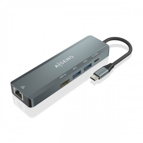 USB Hub Aisens ASUC-5P011-GR Grey (1 Unit) image 1