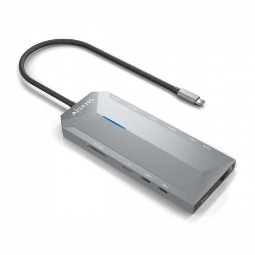USB Hub Aisens ASUC-12P005-GR Grey 100 W (1 Unit) image 1
