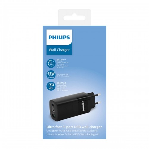 Сетевое зарядное устройство Philips DLP2681/12 65 W Чёрный (1 штук) image 1