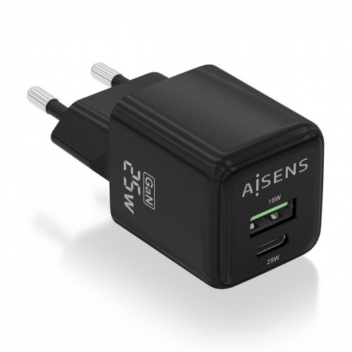 Sienas Lādētājs Aisens ASCH-25W2P015-BK Melns 25 W (1 gb.) image 1