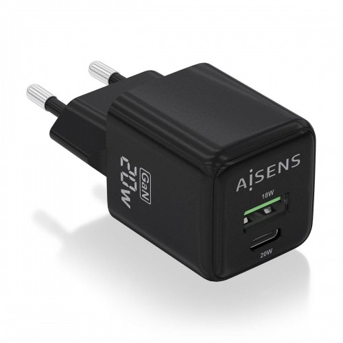 Сетевое зарядное устройство Aisens ASCH-20W2P011-BK 20 W Чёрный (1 штук) image 1