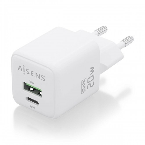 Wall Charger Aisens ASCH-20W2P010-W White 20 W (1 Unit) image 1