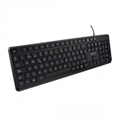 Keyboard V7 KU350ES Black Spanish Qwerty image 1