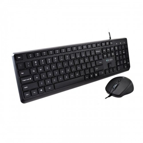 Keyboard and Mouse V7 CKU350US Black Qwerty US image 1