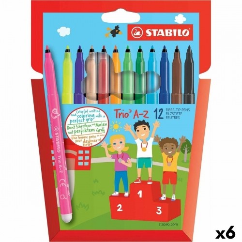 Set of Felt Tip Pens Stabilo Trio AZ Multicolour (6 Units) image 1