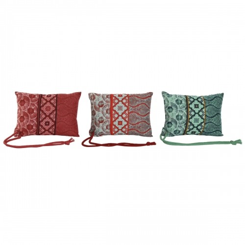 Cushion Home ESPRIT Red Green Coral 30 x 10 x 20 cm (3 Units) image 1