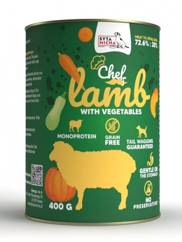 SYTA MICHA Chef Lamb with vegetables - wet dog food - 400g image 1