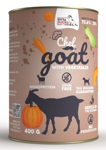 SYTA MICHA Chef Goat with vegetables - wet dog food - 400g image 1