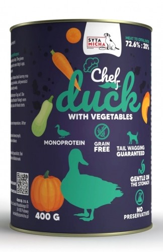 SYTA MICHA Chef Duck with vegetables - wet dog food - 400g image 1