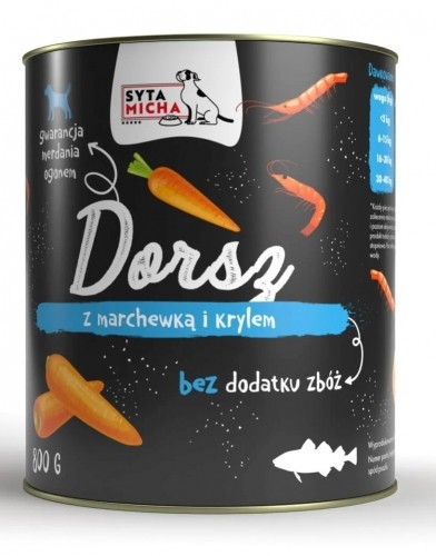 SYTA MICHA Cod with carrot and krill - wet dog food - 800g image 1