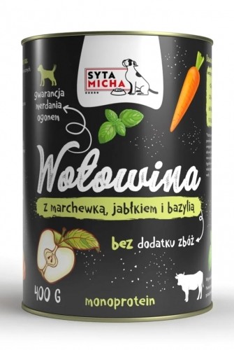 SYTA MICHA Beef with carrot, apple and basil - wet dog food - 400g image 1