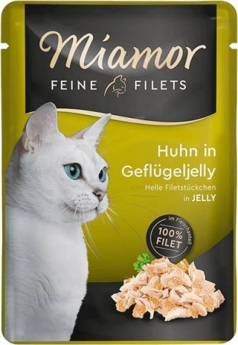 MIAMOR Feine Filets Chicken with poultry jelly - wet cat food - 100g image 1