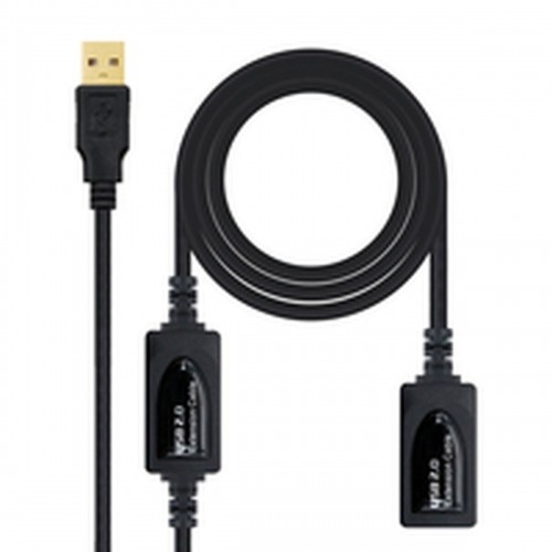 USB Extension Cable NANOCABLE 10.01.0213 Black 15 m image 1