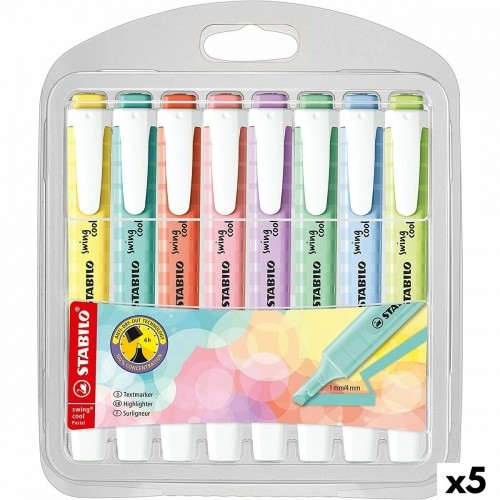 Fluorescent Marker Set Stabilo Swing Cool Pastel Multicolour (5 Units) image 1