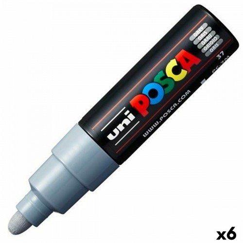 Marker POSCA PC-7M Grey (6 Units) image 1