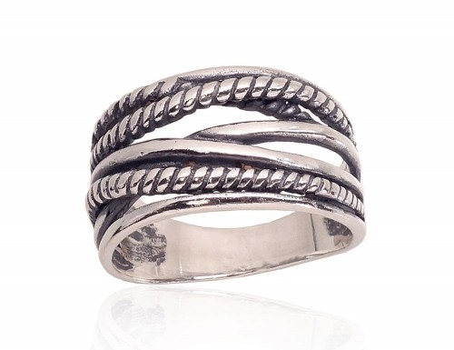 Серебряное кольцо #2101764(POx-Bk), Серебро 925°, оксид (покрытие), Размер: 17.5, 3.6 гр. image 1