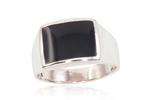 Серебряное кольцо #2101577_ON, Серебро 925°, Оникс, Размер: 20, 7.8 гр. image 1