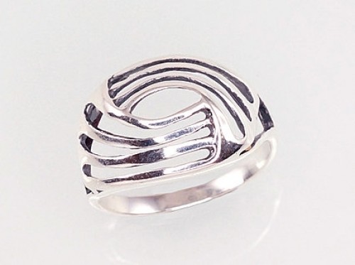 Серебряное кольцо #2100923(POx-Bk), Серебро 925°, оксид (покрытие), Размер: 18, 2.4 гр. image 1