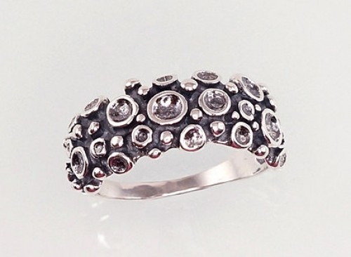 Серебряное кольцо #2100918(POx-Bk), Серебро 925°, оксид (покрытие), Размер: 17.5, 4.1 гр. image 1