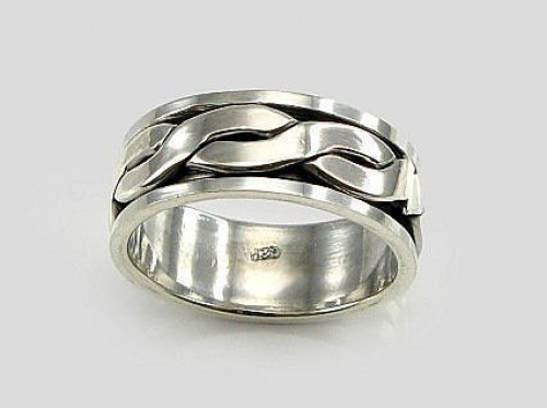 Серебряное кольцо #2100017(POx-Bk), Серебро 925°, оксид (покрытие), Размер: 25, 13.4 гр. image 1