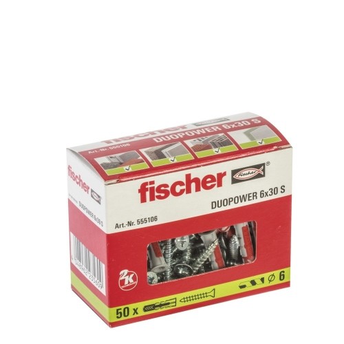 Mocowanie uniwersalne z wkrętem Fischer DUOPOWER 6X30 S 50szt. image 1