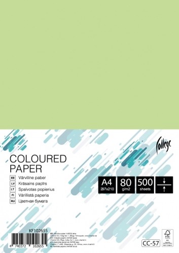 Бумага для офисной техники College, цветная A4/80г/500л, светло-зеленый image 1