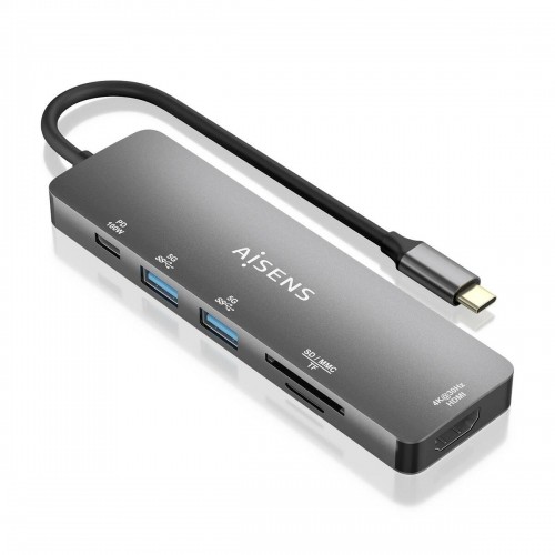 USB-разветвитель Aisens ASUC-6P016-GR Серый (1 штук) image 1