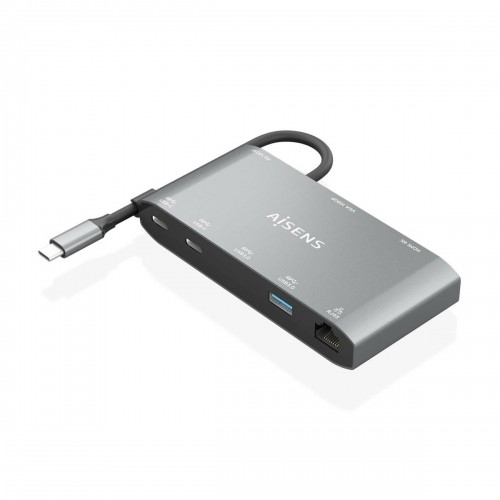 USB Hub Aisens ASUC-8P010-GR Grey (1 Unit) image 1