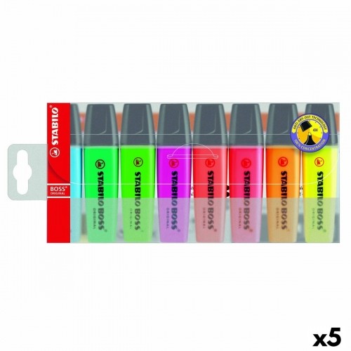 Fluorescējošo Marķieru Komplekts Stabilo Boss Daudzkrāsains (5 gb.) image 1