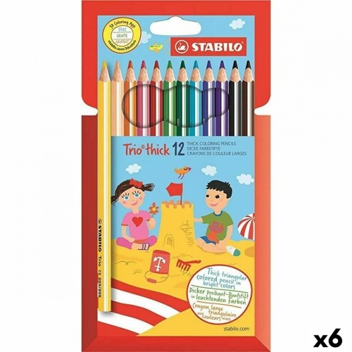 Цветные карандаши Stabilo Trio Tick Разноцветный (6 штук) image 1