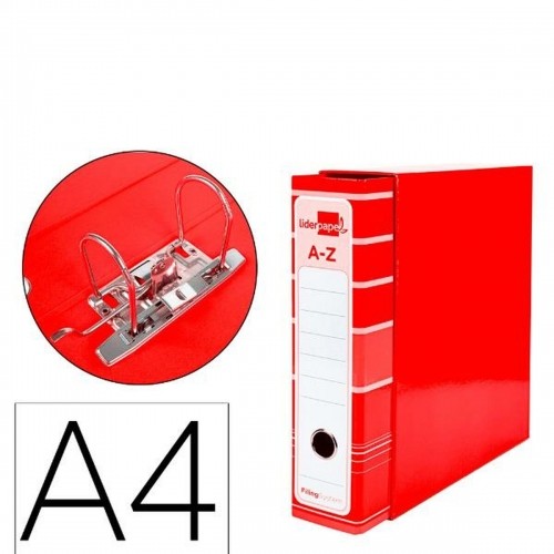 Ring binder Liderpapel AZ16 Red A4 (1 Unit) image 1