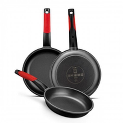 Non-stick frying pan BRA A411222 Black Red Stainless steel Aluminium image 1