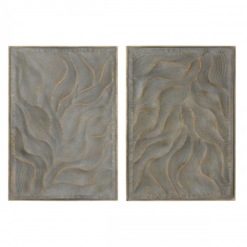 Wall Decoration Home ESPRIT Golden Modern 67,5 x 2,5 x 97 cm (2 Units) image 1