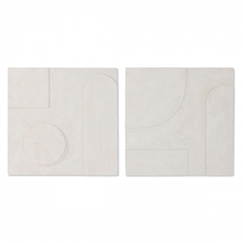 Настенный декор Home ESPRIT Белый современный Маринованный 80 x 6 x 80 cm (2 штук) image 1