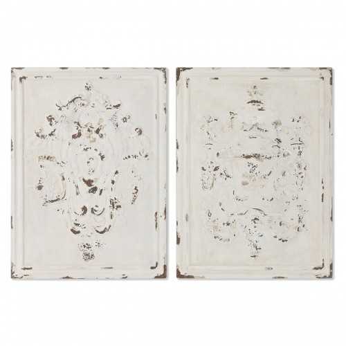 Настенный декор Home ESPRIT Белый Шинный полировщик Маринованный 58 x 4,5 x 78 cm (2 штук) image 1