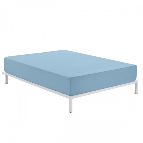 Fitted bottom sheet Alexandra House Living Blue Celeste 200 x 200 cm image 1