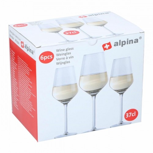 Set of wine glasses Alpina Caurspīdīgs 370 ml (6 gb.) image 1