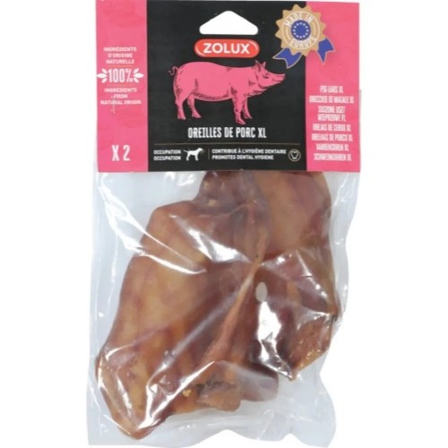 ZOLUX Dried pork ear - dog treat - 2 x 160g image 1
