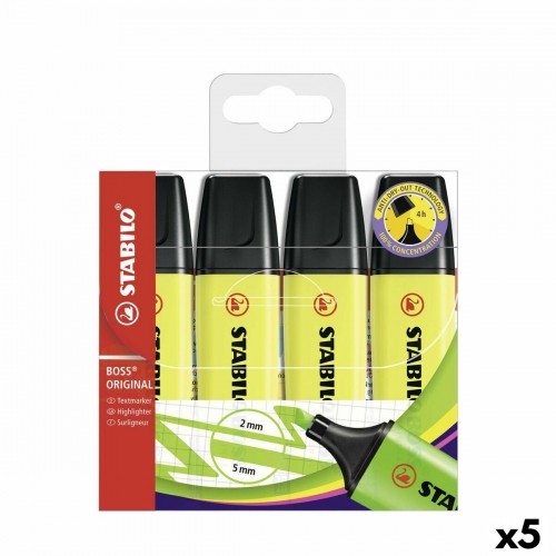 Fluorescent Marker Set Stabilo Boss Yellow (5 Units) image 1