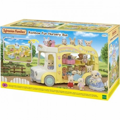 Dolls House Accessories Sylvanian Families 5744 Rainbow Fun Nursery Bus image 1