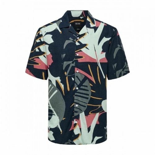 Рубашка Only & Sons Onsbertil Reg Visc Linen Navy Casual С коротким рукавом image 1